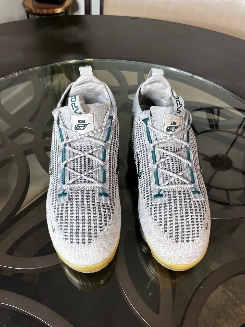 Nike Air Vapormax 2021 FK SE Shoes Light Bone Atomic Teal DN3074-001 Sz 11